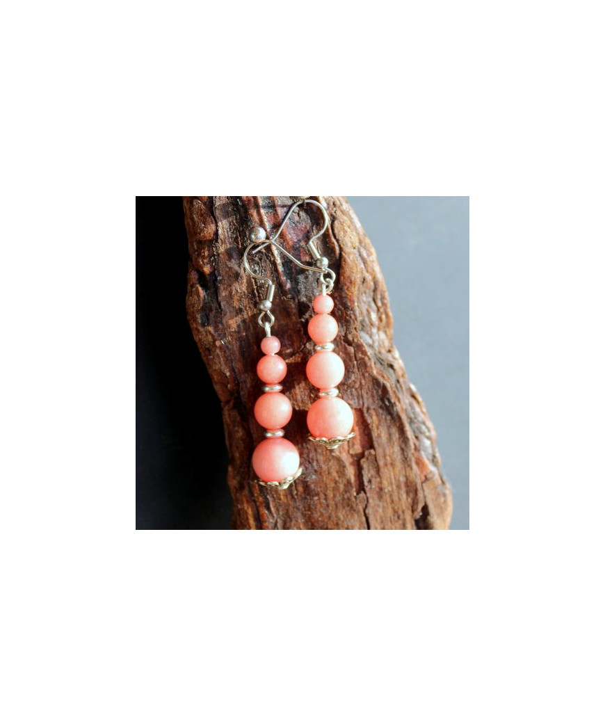 Boucles d'Oreilles en Rhodochrosite