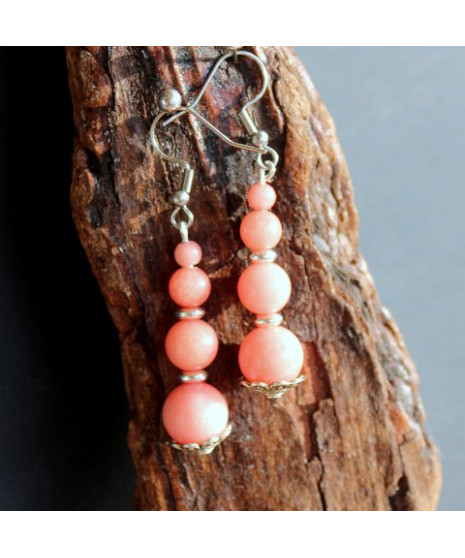 Boucles d'Oreilles en Rhodochrosite