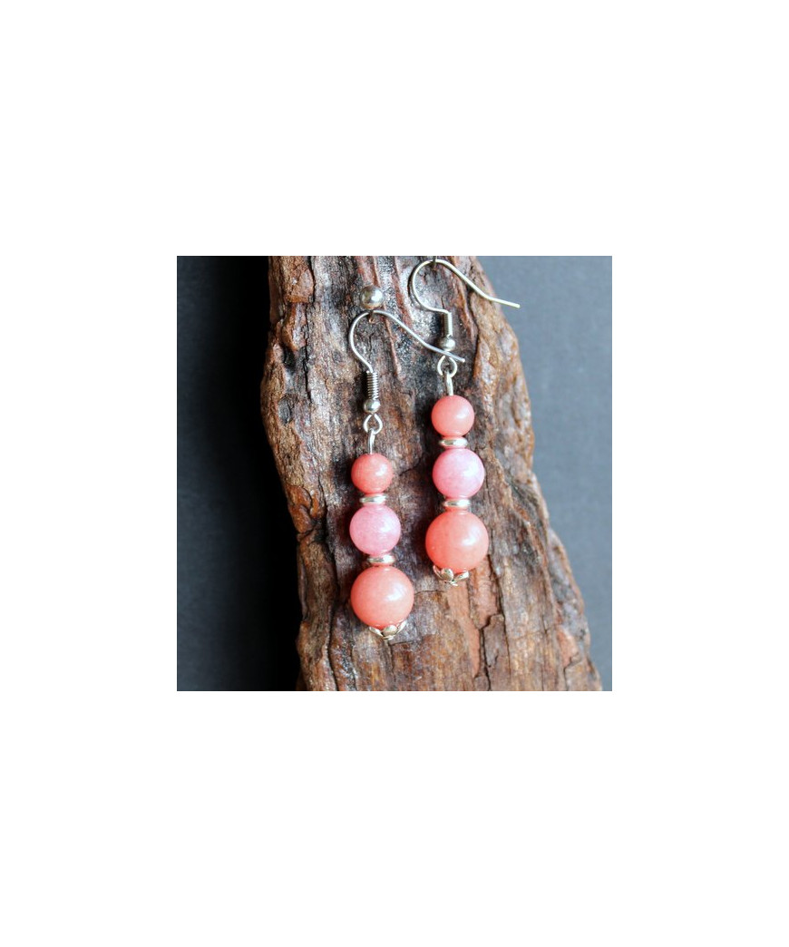 Boucles d'Oreilles en Rhodochrosite