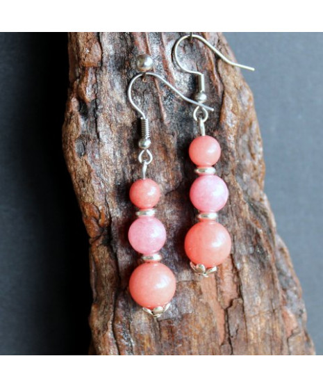 Boucles d'Oreilles en Rhodochrosite