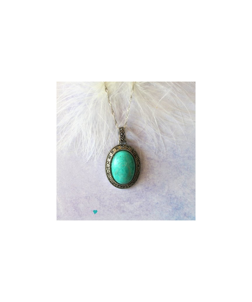 Pendentif ovale Hémimorphite