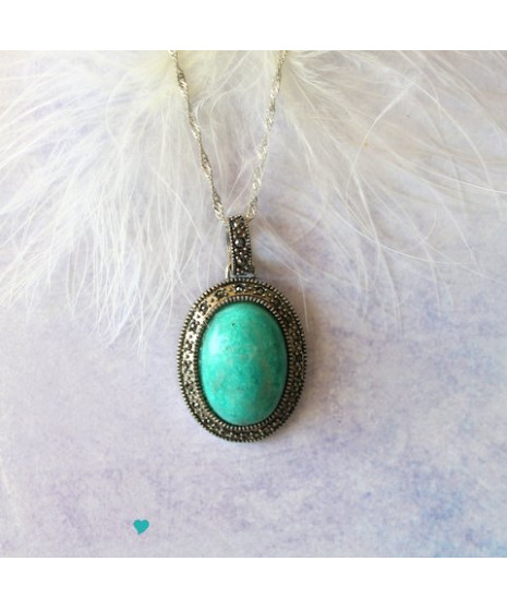 Pendentif ovale Hémimorphite
