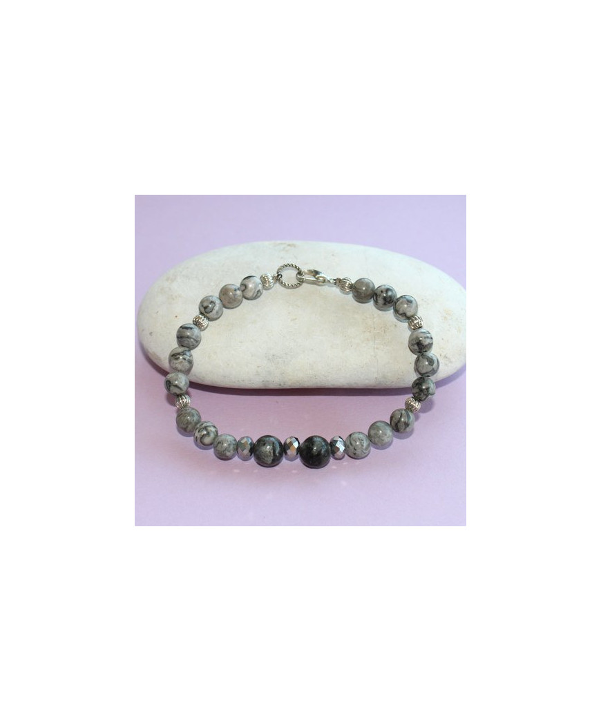Bracelet Agate crazy et Labradorite