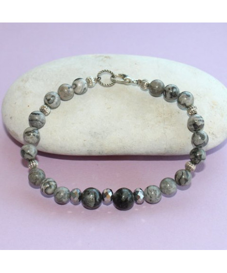 Bracelet Agate crazy et Labradorite