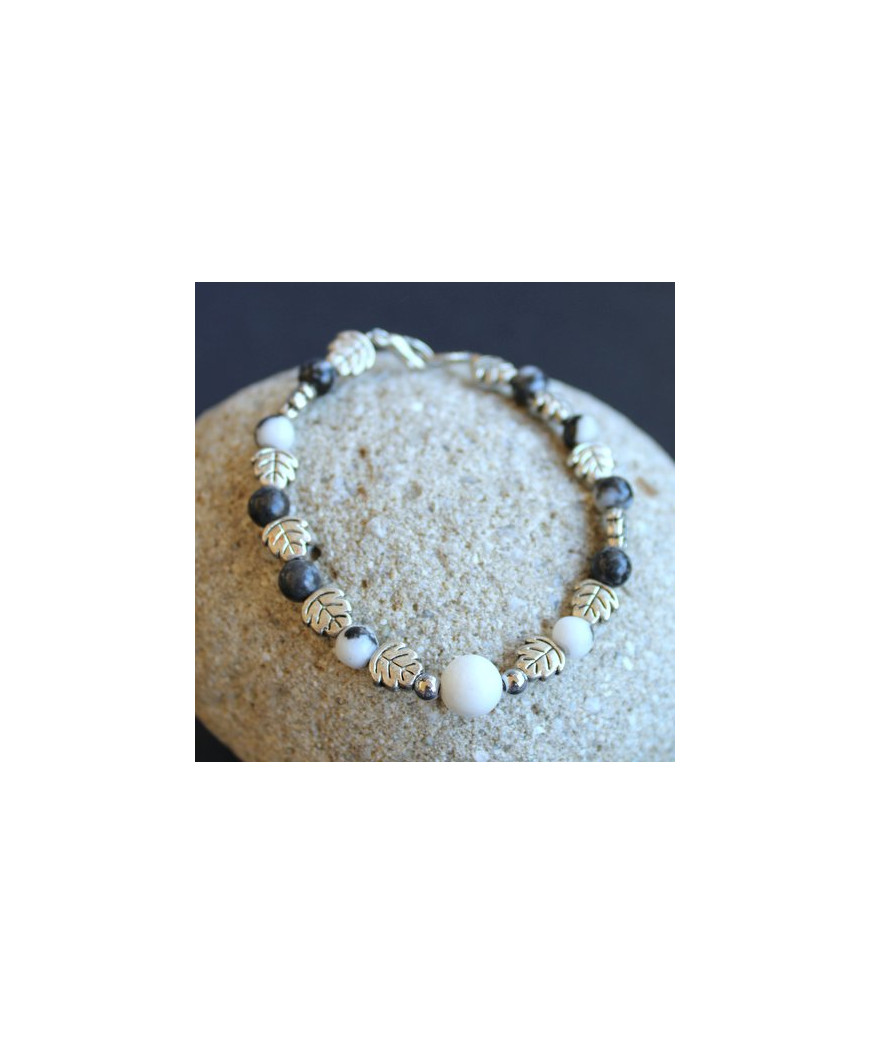 Bracelet Feuilles Jaspe zébré