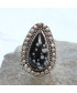 Bague en Obsidienne Flocons de neige