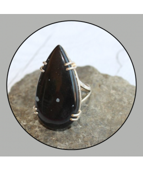 Bague en Obsidienne Flocons...
