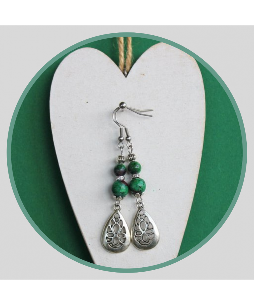 Boucles d'Oreilles en Fuchsite