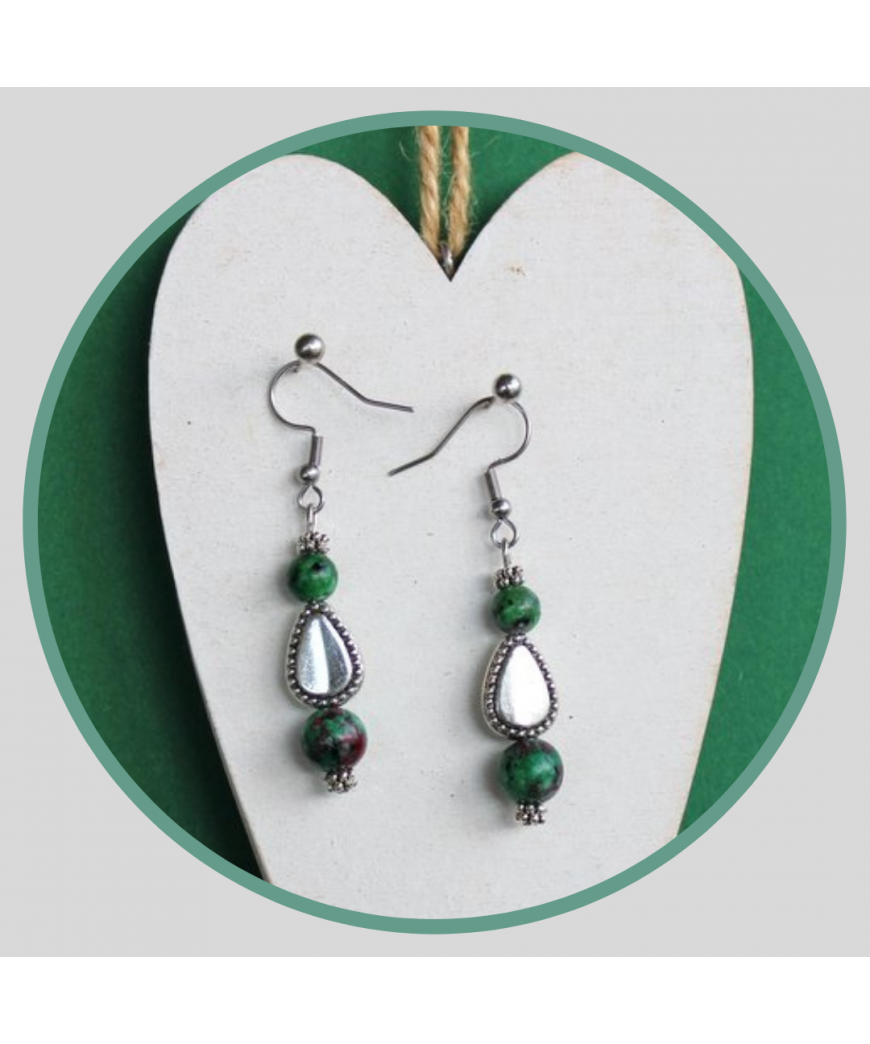 Boucles d'Oreilles en Fuschite