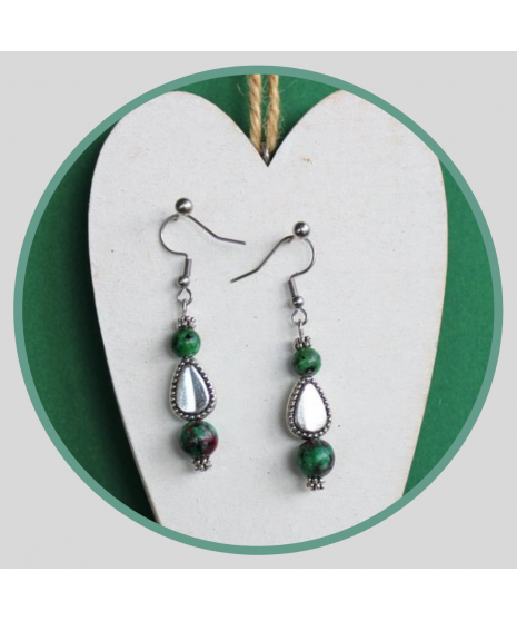 Boucles d'Oreilles en Fuschite