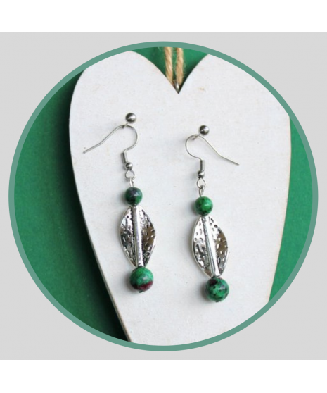 Boucles d'Oreilles en Fuschite