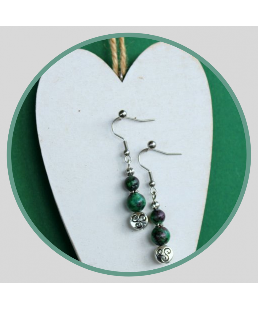 Boucles d'Oreilles en Fuschite