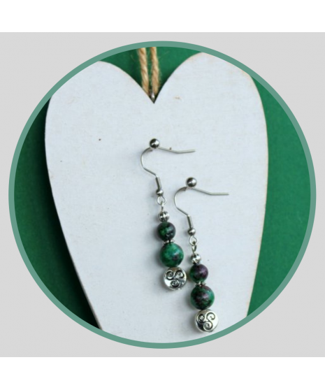 Boucles d'Oreilles en Fuschite