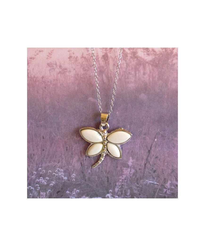 Pendentif Libellule en Howlite