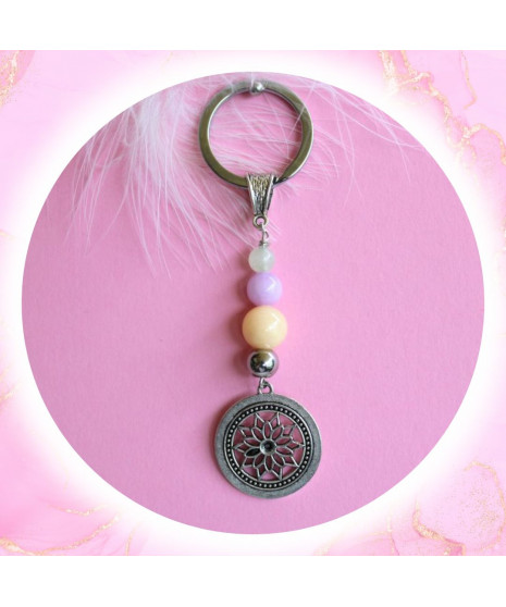 Porte-clefs Rosace en Morganite