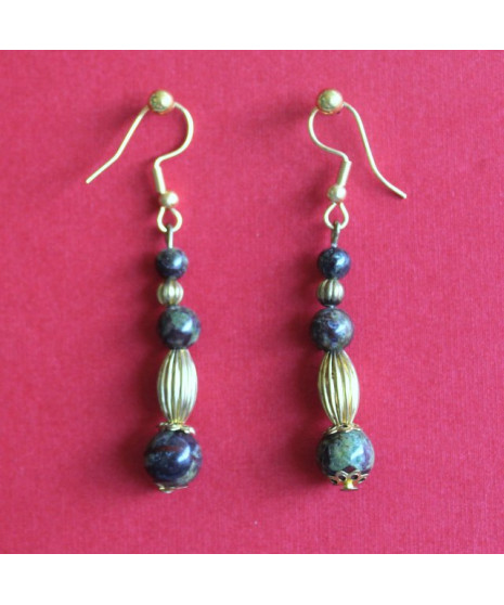 Boucles d'oreilles en Jaspe sanguin