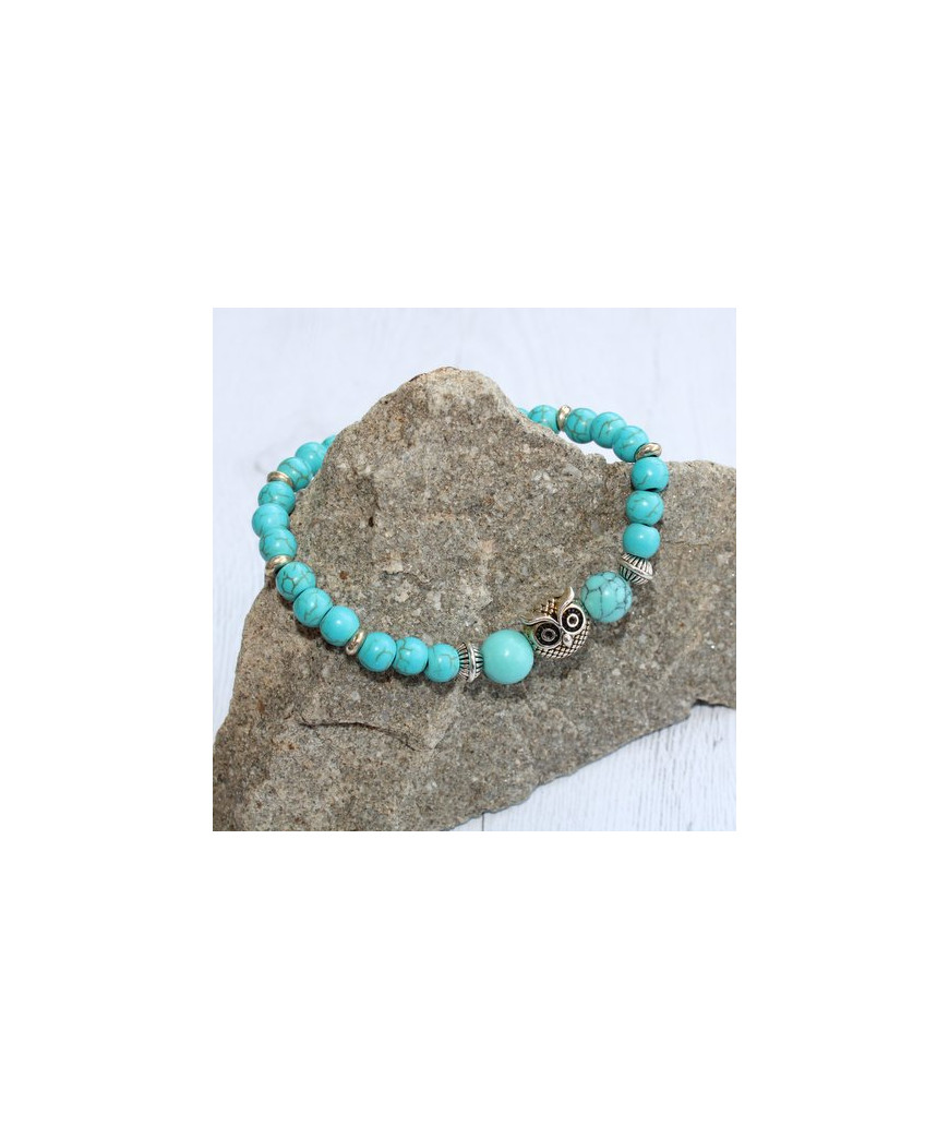 Bracelet Chouette en Turquoise