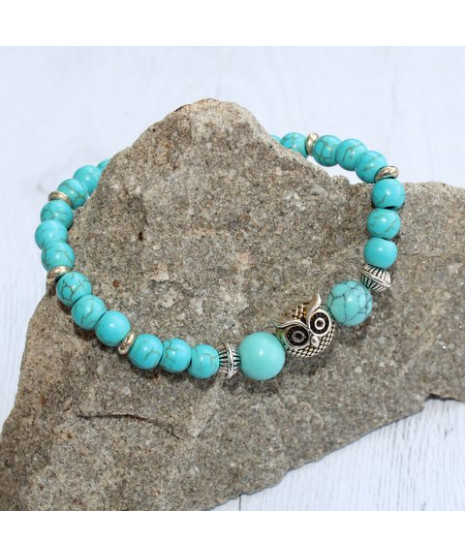 Bracelet Chouette en Turquoise
