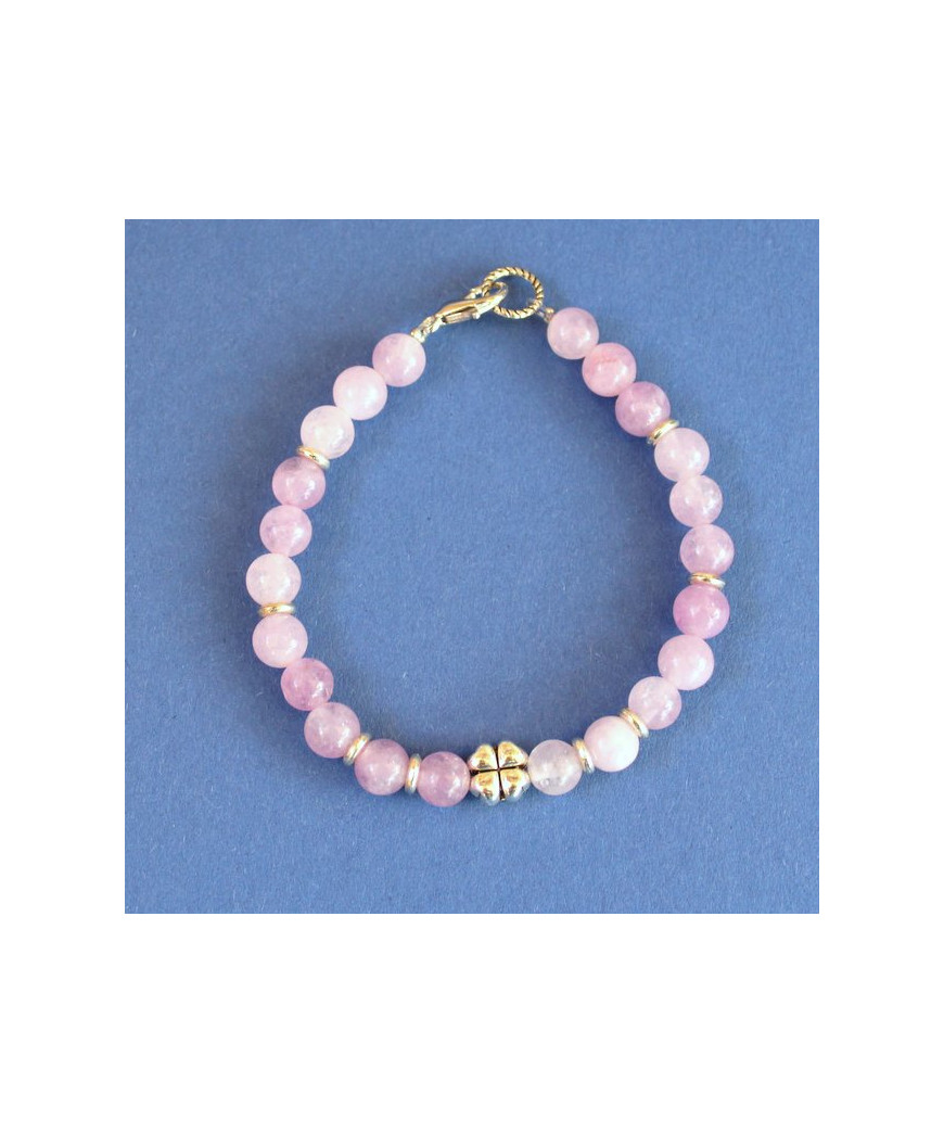 Bracelet Trèfle à 4 feuilles en Kunzite