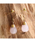 Boucles d'oreilles gouttes en Quartz rose