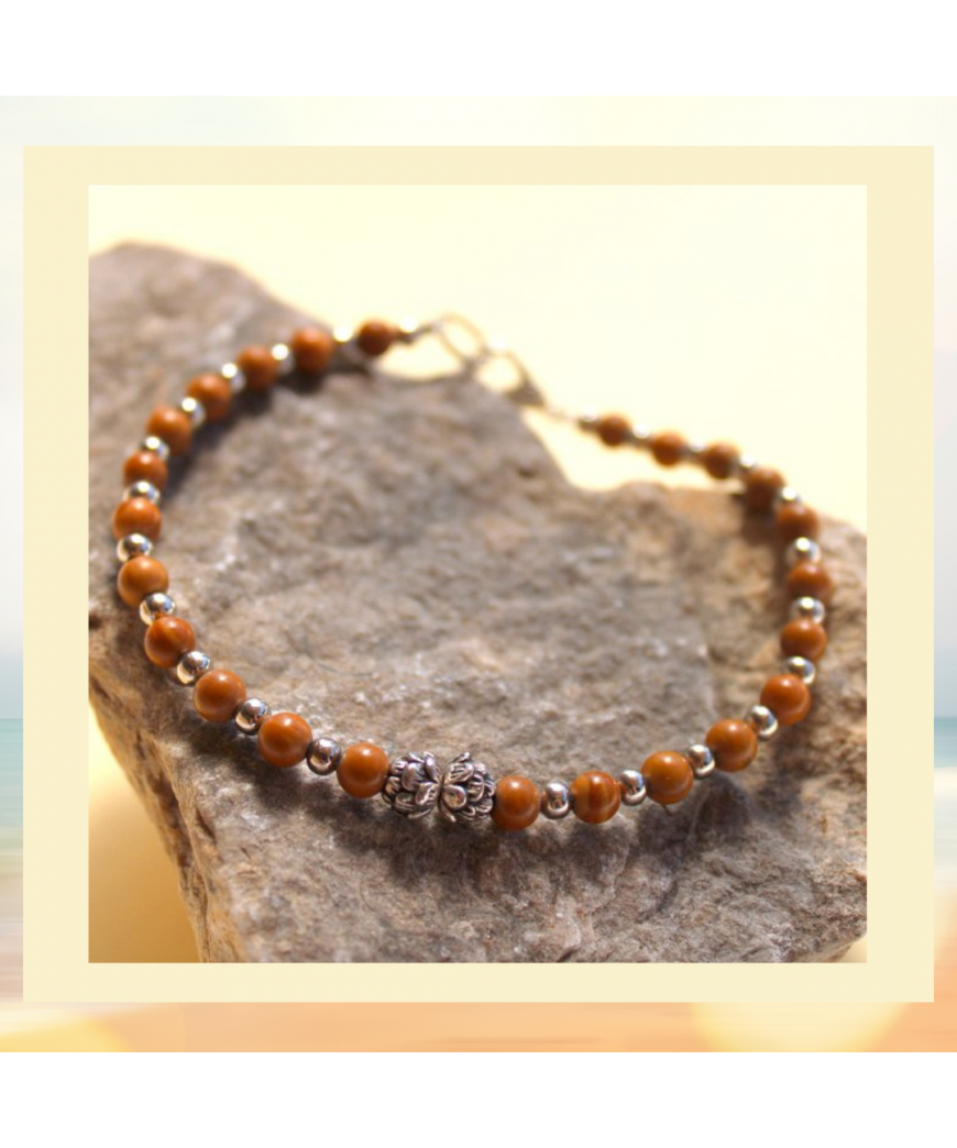 Bracelet en pierre de bois fossilisé