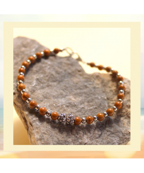 Bracelet en pierre de bois fossilisé