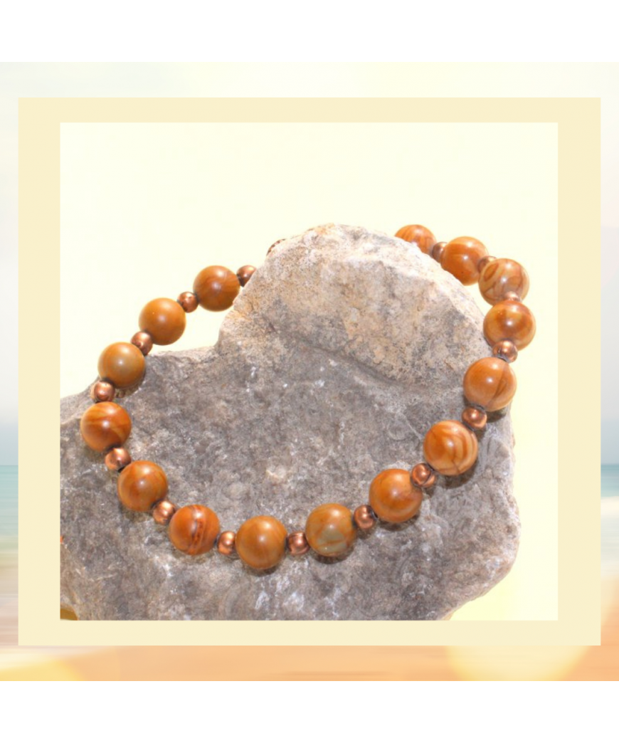 Bracelet en pierre de bois fossilisé