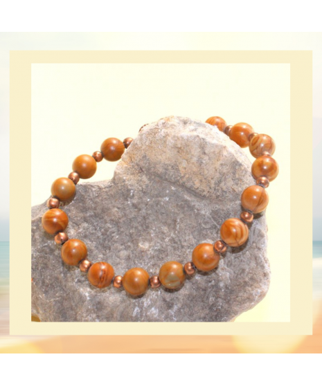 Bracelet en pierre de bois fossilisé