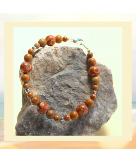 Bracelet en pierre de bois fossilisé