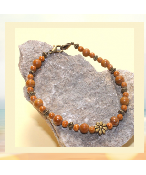 Bracelet en pierre de bois fossilisé