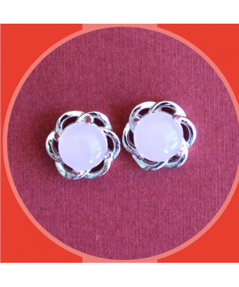 Boucles d'oreilles clous en Quartz rose