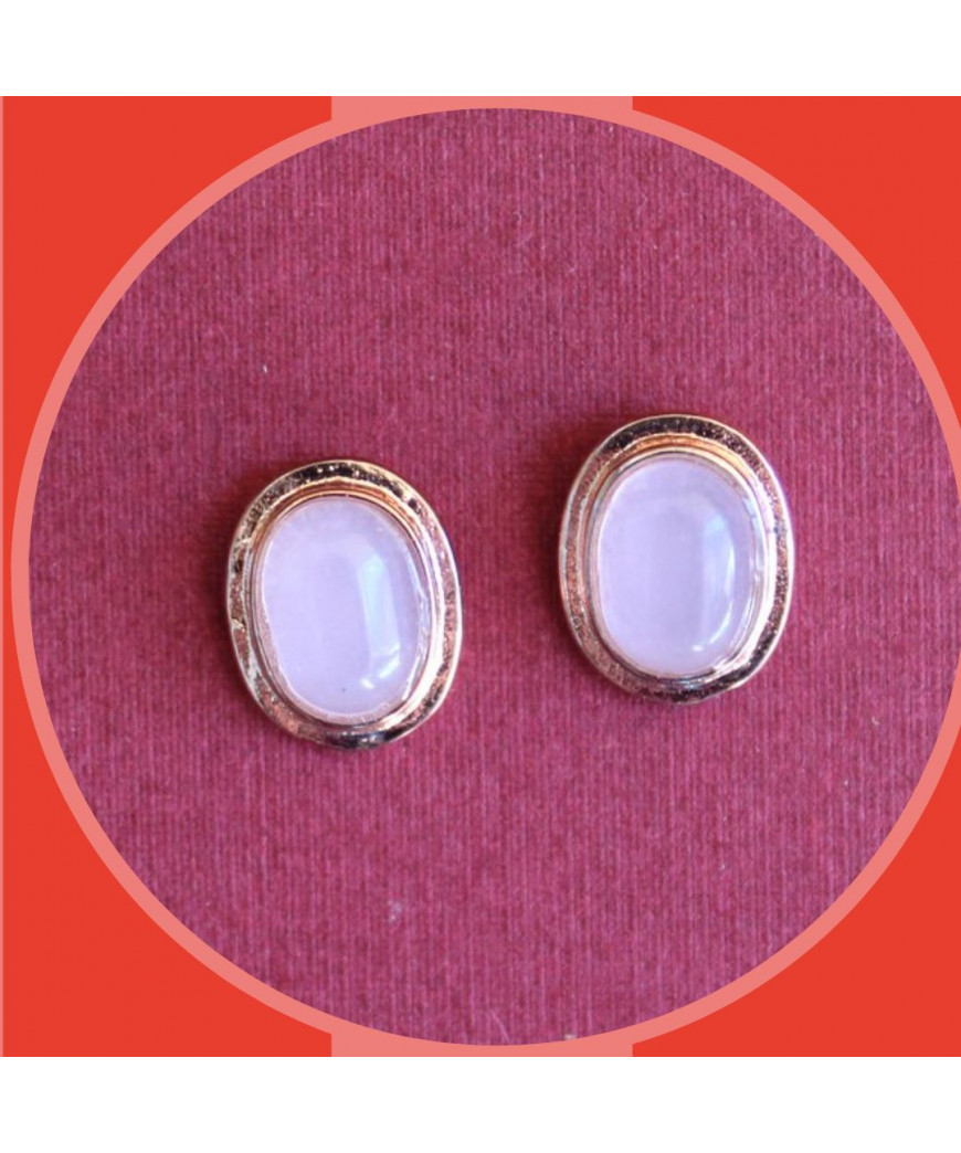Boucles d'oreilles clous en Quartz rose