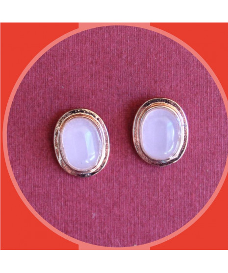 Boucles d'oreilles clous en Quartz rose