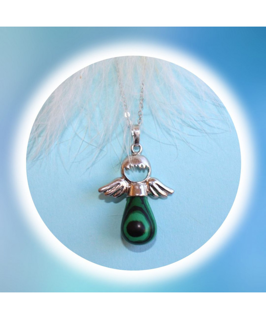 Pendentif Ange en Malachite