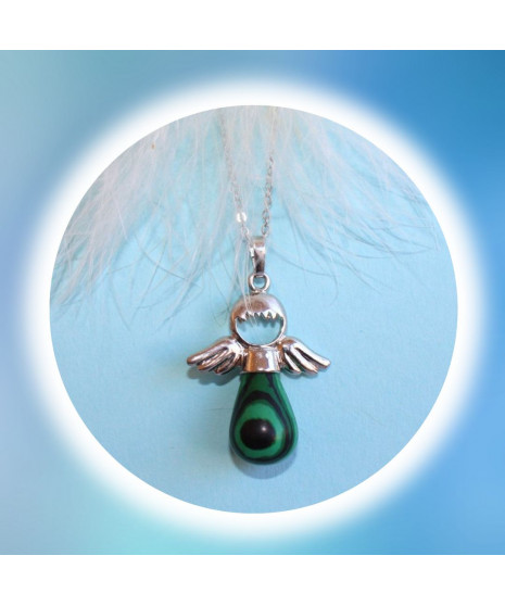 Pendentif Ange en Malachite