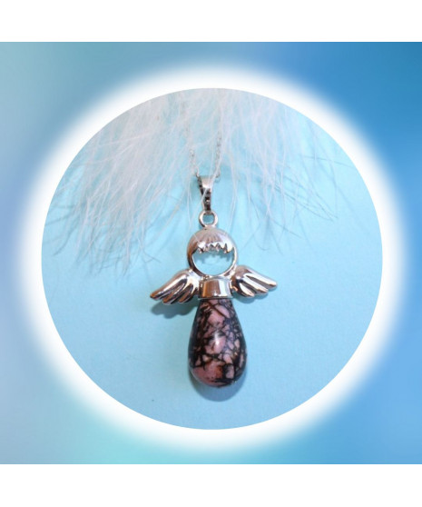 Pendentif Ange en Rhodonite