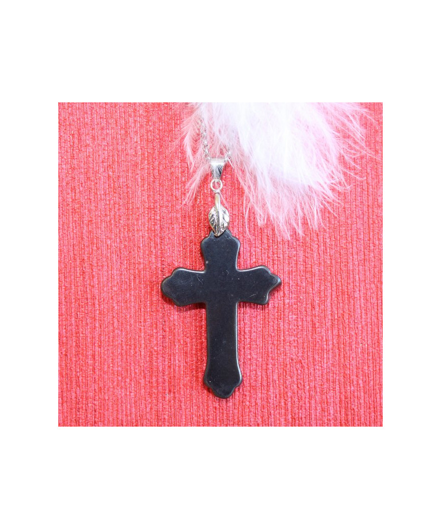 Pendentif Croix Hématite