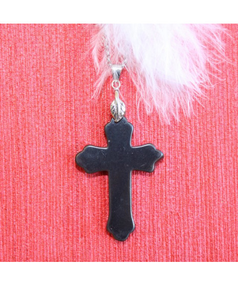 Pendentif Croix Hématite