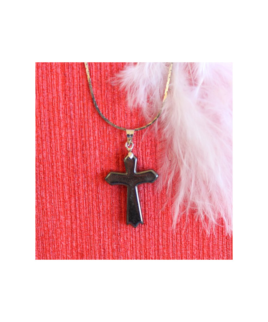 Pendentif Croix Hématite