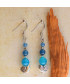 Boucles d'Oreilles en Agate bleue