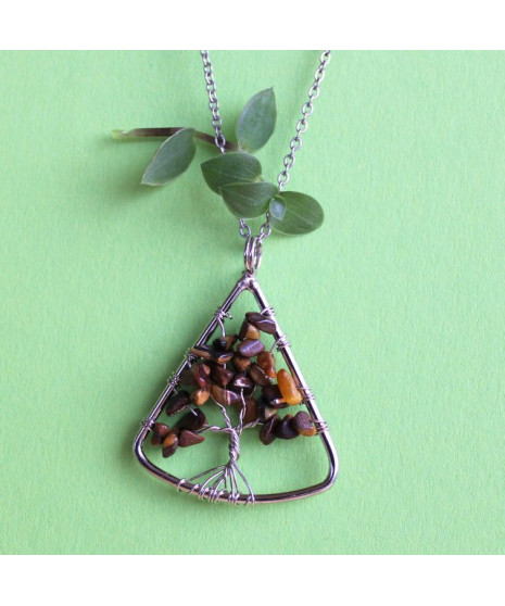 Pendentif Arbre de vie en Œil de tigre