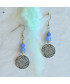 Boucles d'oreilles  filigranes en Agate bleue mate