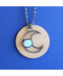 Pendentif Lune en Pierre de lune