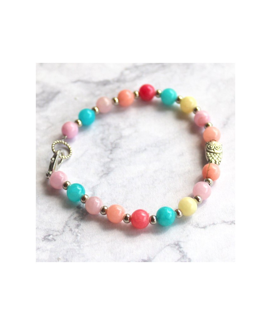 Bracelet multicolore en Morganite