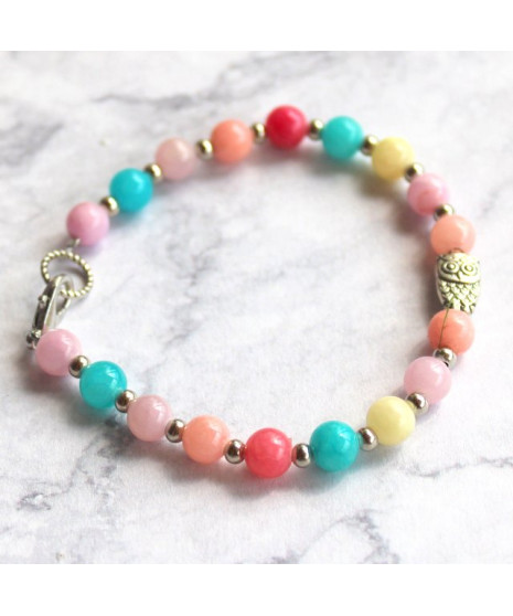 Bracelet multicolore en Morganite