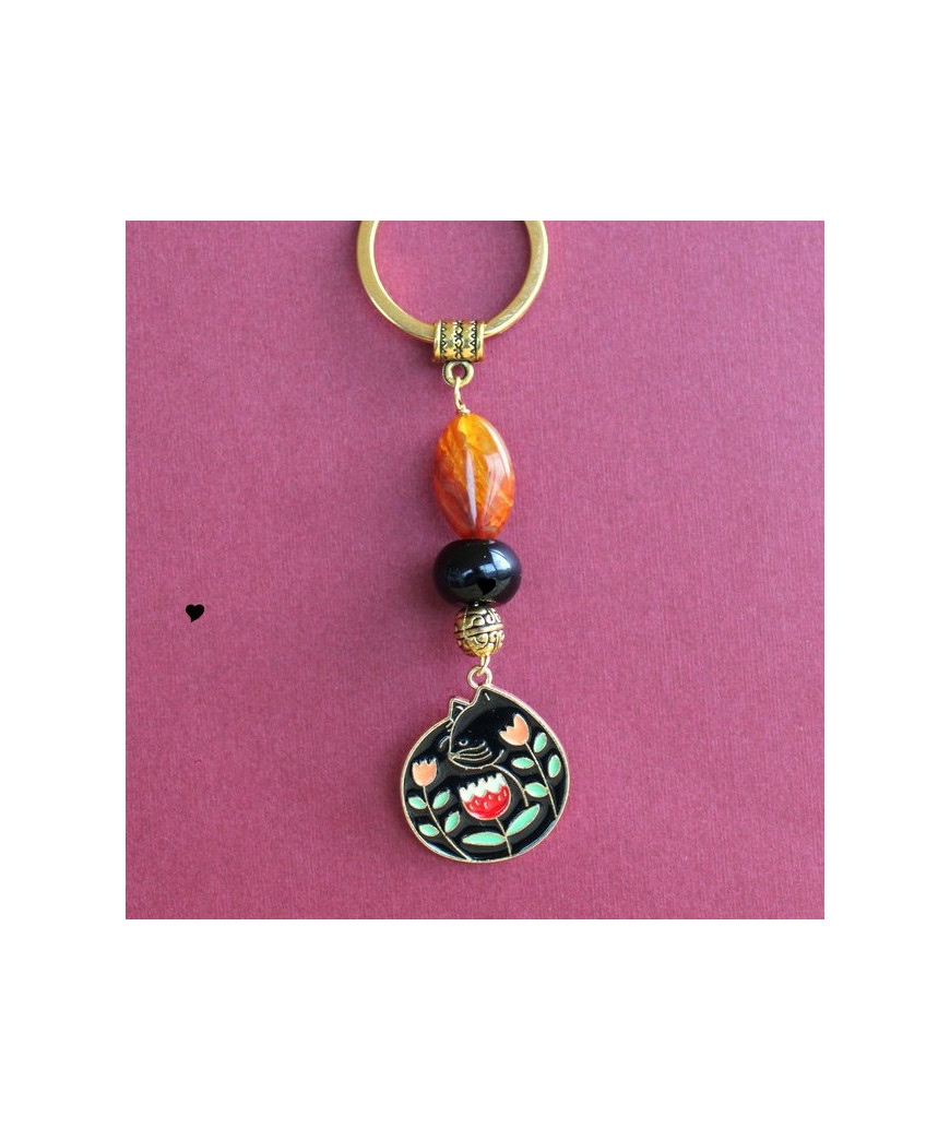 Porte-clefs Chat noir