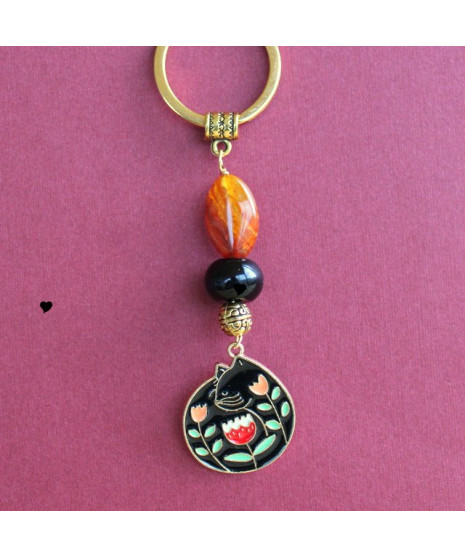 Porte-clefs Chat noir