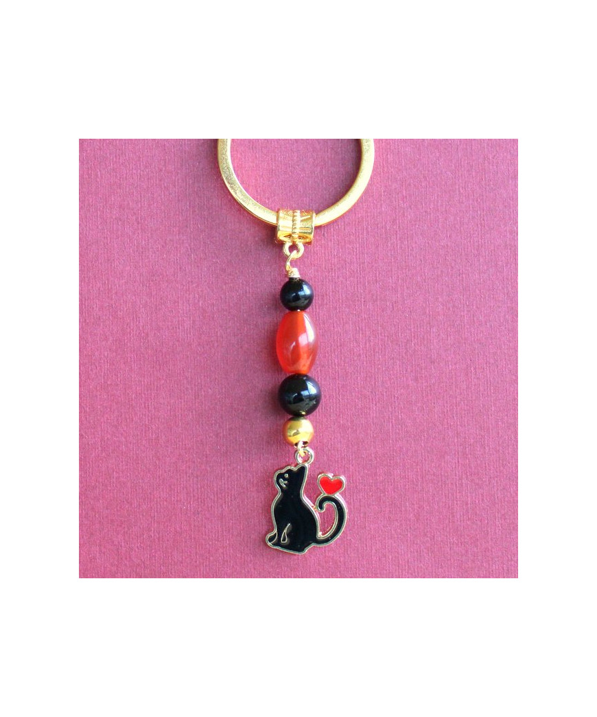 Porte-clefs Chat noir