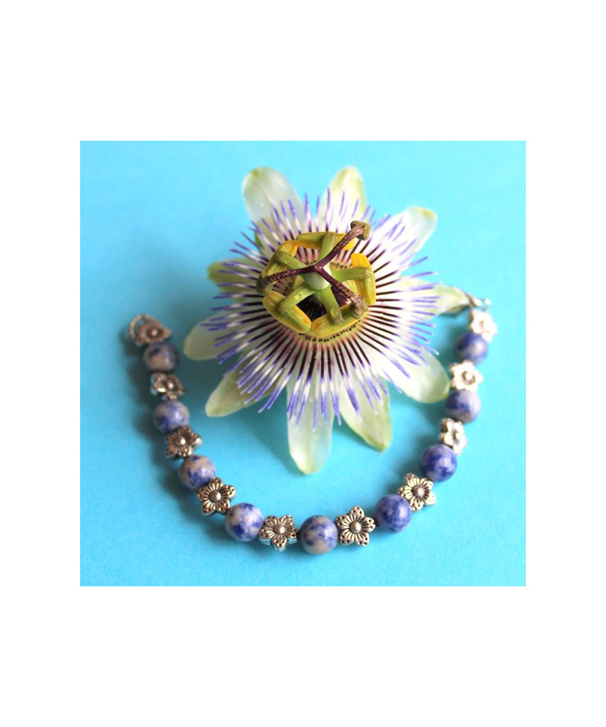 Bracelet Fleurs en Sodalite
