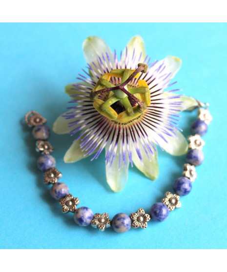 Bracelet Fleurs en Sodalite